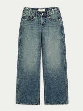 Hollister Low-Rise Medium Wash Baggy Jeans